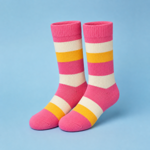 Pink Stripe Crew Socks
