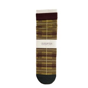 Women's green check mid-calf socks — academy style