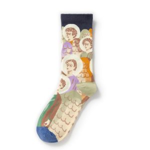 French Vintage Oil Painting Knee-High Socks – Women’s Abstract Art Knee Socks