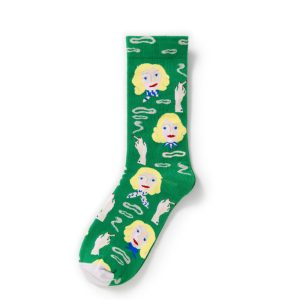 Pine Shadow Mottled Knee-High Socks – Women's Nature-Inspired Cotton Socks