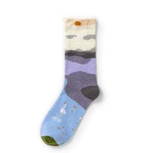 Green Pine Fade Knee-High Socks – Women's Olive Gradient Cotton Socks