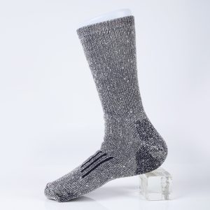 Men's merino wool crew socks, grey blue — thick outdoor