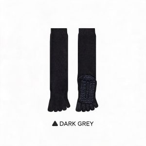 Women's High-Top Non-Slip Five-Finger Yoga & Pilates Socks - Dark Grey