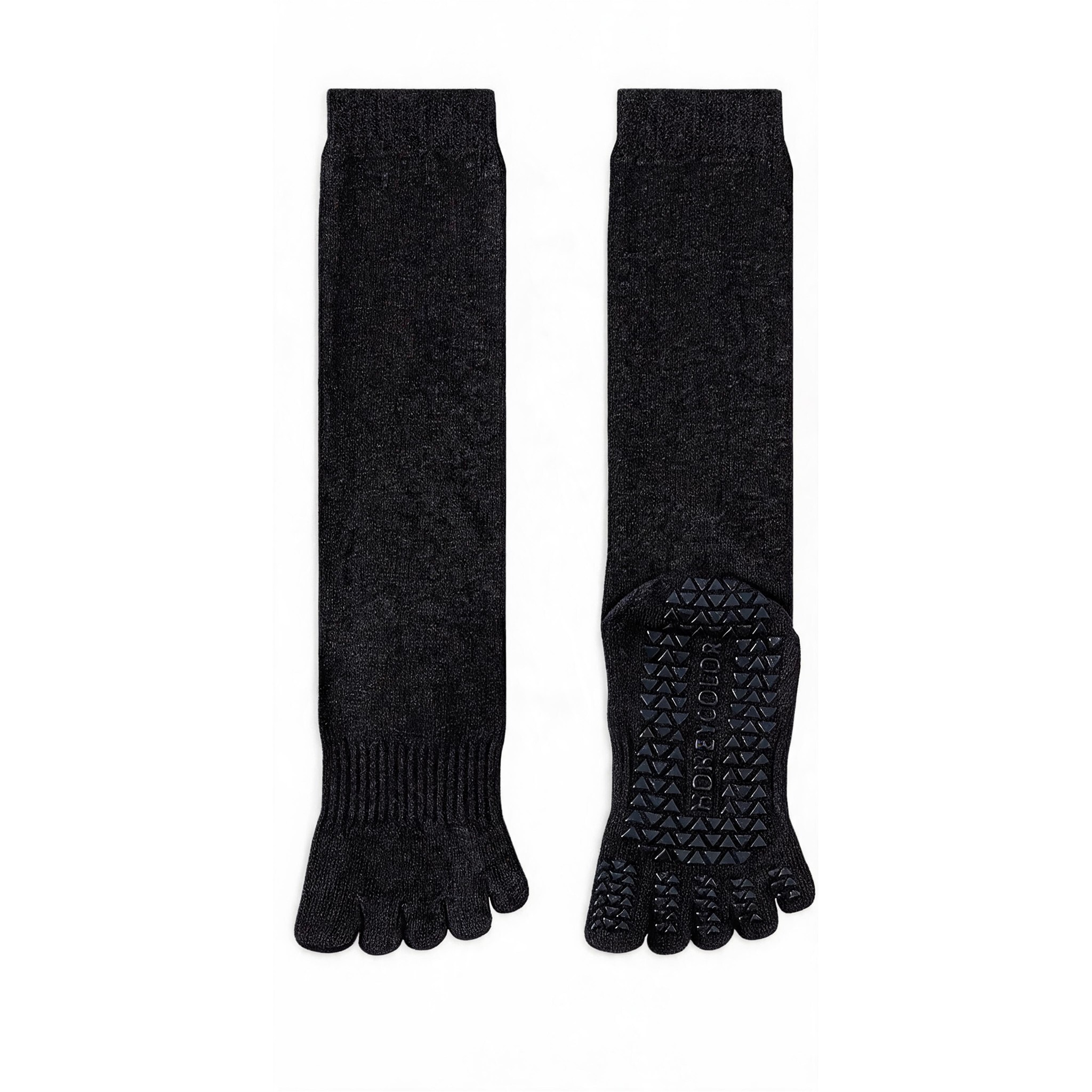 Women's High-Top Non-Slip Five-Finger Yoga & Pilates Socks - Dark Grey - Image 2
