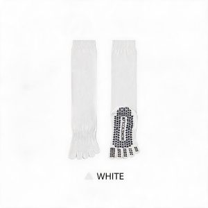 Women's High-Top Non-Slip Five-Finger Yoga & Pilates Socks - White