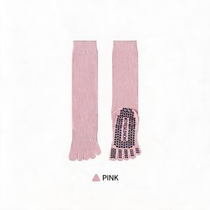 Women's High-Top Non-Slip Five-Finger Yoga & Pilates Socks - Pink