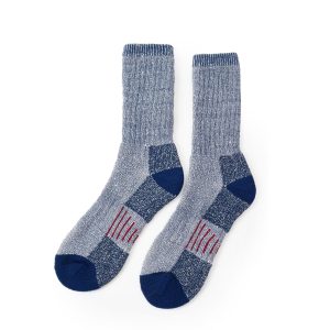 Men's wool-blend work crew socks, navy — thick winter