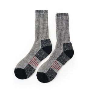 Men's wool-blend work crew socks, black — thick winter